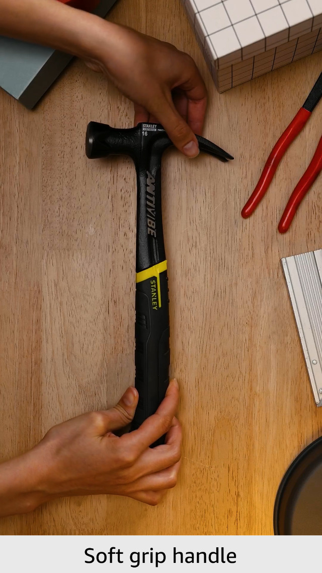 Stanley FMHT1-51276 0.99lbs flat Claw Hammer, Black/Yellow